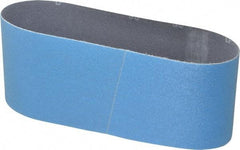 Norton - 4" Wide x 24" OAL, 80 Grit, Zirconia Alumina Abrasive Belt - Zirconia Alumina, Medium, Coated, Y Weighted Cloth Backing, Series 3X - Benchmark Tooling