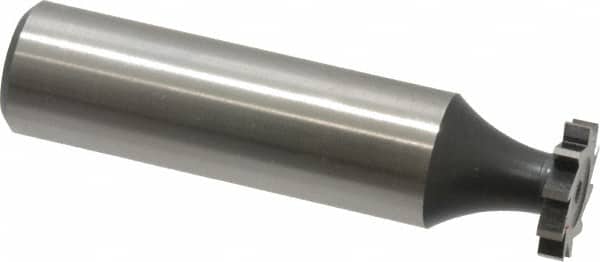 Interstate - 1/2" Diam x 3/32" Face Width, Cobalt, 8 Teeth, Shank Connection Woodruff Keyseat Cutter - Uncoated, 2-3/32" OAL x 1/2" Shank, Straight Teeth, ANSI 304, Old Standard 2 - Benchmark Tooling