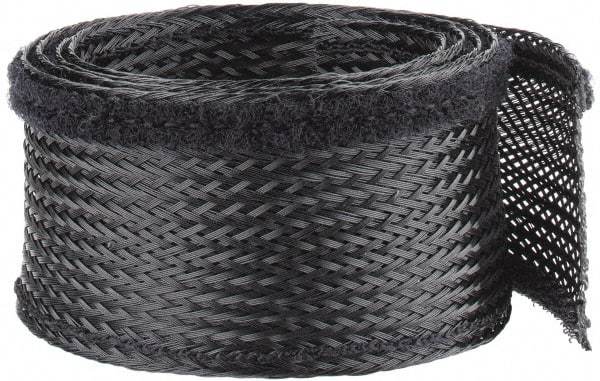 Techflex - Black Braided Cable Sleeve - 3' Coil Length, -103 to 257°F - Benchmark Tooling