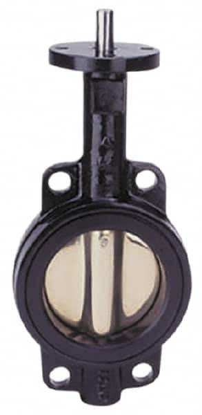 Apollo - 12" Pipe, Lug Butterfly Valve - Bare Stem Handle, Cast Iron Body, Buna-N Seat, 200 WOG, PTFE Disc, Stainless Steel Stem - Benchmark Tooling