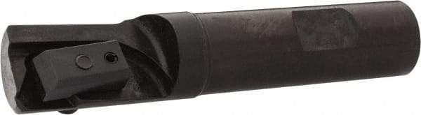 APT - 7/8" Cut Diam, 0.65" Max Depth of Cut, 3/4" Shank Diam, 3-7/8" OAL, Indexable Square Shoulder End Mill - TPC 32..., TPG 32., TPU 32. Inserts, Weldon Shank, 90° Lead Angle, Series Tri-Dex - Benchmark Tooling