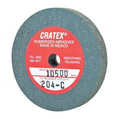 Cratex - 2" Diam x 1/4" Hole x 1/4" Thick, Surface Grinding Wheel - Silicon Carbide, Coarse Grade, 10,500 Max RPM, Rubber Bond, No Recess - Benchmark Tooling