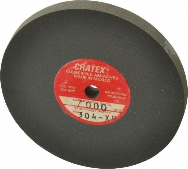 Cratex - 3" Diam x 1/4" Hole x 1/4" Thick, Surface Grinding Wheel - Silicon Carbide, Extra Fine Grade, 7,000 Max RPM, Rubber Bond, No Recess - Benchmark Tooling