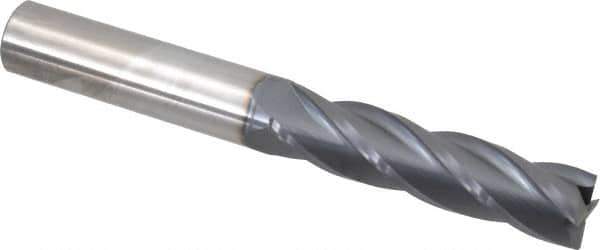 SGS - 3/4", 3" LOC, 3/4" Shank Diam, 6" OAL, 4 Flute, Solid Carbide Square End Mill - Single End, AlTiN Finish, Spiral Flute, 30° Helix, Centercutting, Right Hand Cut, Right Hand Flute, Series 1EL - Benchmark Tooling