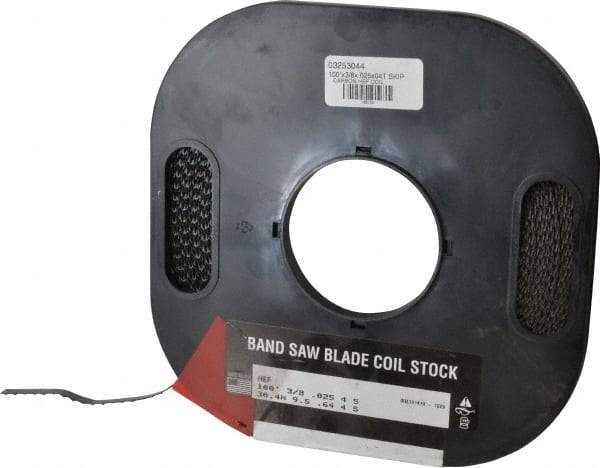 M.K. MORSE - 3/8" x 100' x 0.025" Carbon Steel Band Saw Blade Coil Stock - 4 TPI, Toothed Edge, Skip Form, Raker Set, Flexible Back, Constant Pitch, - Benchmark Tooling