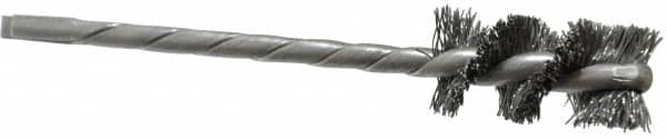 Osborn - 1/2" Diam Helical Steel Tube Brush - 0.008" Filament Diam, 1" Brush Length, 3-1/2" OAL, 1/8" Diam Shank - Benchmark Tooling