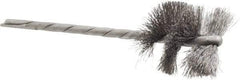 Osborn - 1" Diam Helical Steel Tube Brush - 0.005" Filament Diam, 1" Brush Length, 3-1/2" OAL, 1/8" Diam Shank - Benchmark Tooling