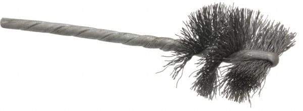 Osborn - 1" Diam Helical Steel Tube Brush - 0.008" Filament Diam, 1" Brush Length, 3-1/2" OAL, 1/8" Diam Shank - Benchmark Tooling