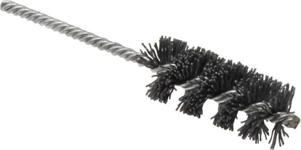 Osborn - 1" Diam Helical Nylon Tube Brush - 2-1/2" Brush Length, 5-1/2" OAL, 0.208" Diam Shank - Benchmark Tooling