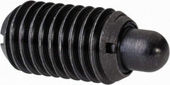 Gibraltar - M12 x 1.75, 20.5mm Thread Length, 6.5mm Plunger Projection, Steel Threaded Spring Plunger - 6.3mm Max Plunger Diam, 0.77 Kg Init End Force, 3.86 Kg Final End Force - Benchmark Tooling