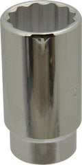 Proto - 1-3/8", 1/2" Drive, Deep Hand Socket - 12 Points, 3-1/2" OAL, Chrome Finish - Benchmark Tooling