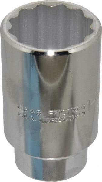 Proto - 3/8" Drive, Deep Hand Socket - 6 Points, 1-3/32" OAL, Chrome Finish - Benchmark Tooling