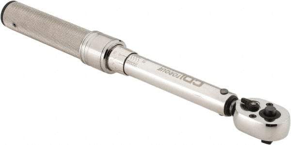 CDI - 1/4" Drive Micrometer Torque Wrench - 10 In/Lb to 50 In/Lb Torque, 10-1/8" OAL, 0.5 N/m Graduation, Pear Head - Benchmark Tooling