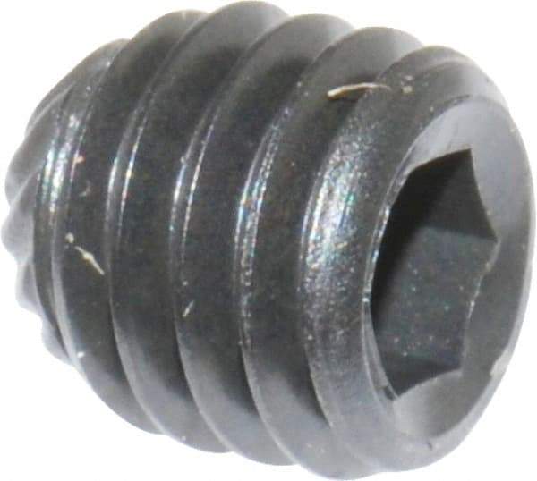 Value Collection - #10-32 UNF, 3/16" OAL, Knurled Cup Point Set Screw - Grade 8 Alloy Steel, 3/32" Key - Benchmark Tooling