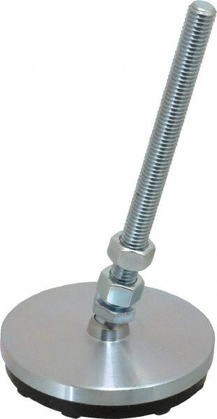 Gibraltar - 1/2-13 Bolt Thread, Studded Pivotal Stud Mount Leveling Pad & Mount - 3,000 Max Lb Capacity, 4" Base Diam - Benchmark Tooling