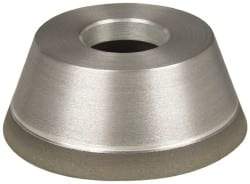 Made in USA - 3-3/4" Diam, 1-1/4" Hole Size, 1-1/2" Overall Thickness, 100 Grit, Type 11 Tool & Cutter Grinding Wheel - Fine Grade, Diamond - Benchmark Tooling