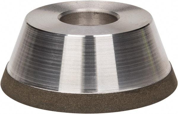 Made in USA - 3-3/4" Diam, 1-1/4" Hole Size, 1-1/2" Overall Thickness, 100 Grit, Type 11 Tool & Cutter Grinding Wheel - Fine Grade, Diamond - Benchmark Tooling