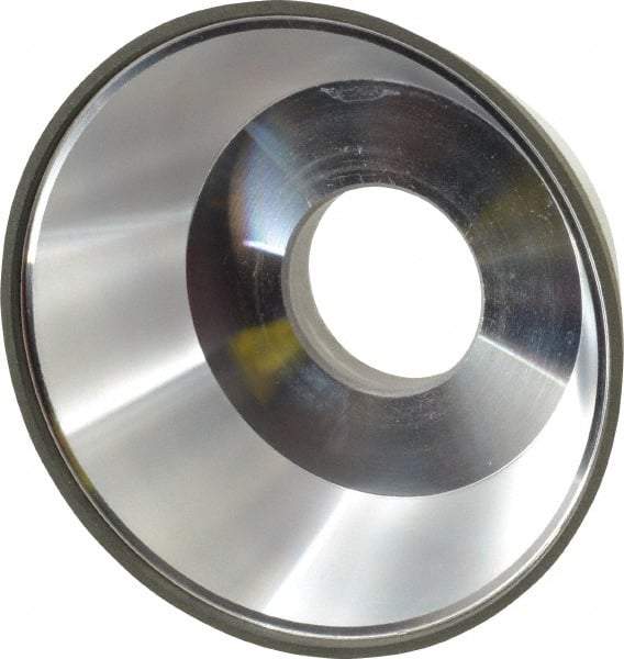 Made in USA - 3-3/4" Diam, 1-1/4" Hole Size, 1-1/2" Overall Thickness, 220 Grit, Type 11 Tool & Cutter Grinding Wheel - Very Fine Grade, Diamond - Benchmark Tooling