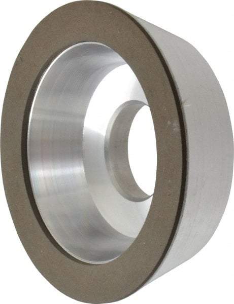 Made in USA - 4" Diam, 1-1/4" Hole Size, 1-1/4" Overall Thickness, 220 Grit, Type 11 Tool & Cutter Grinding Wheel - Very Fine Grade, Diamond - Benchmark Tooling