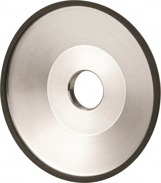 Made in USA - 6" Diam, 1-1/4" Hole Size, 1" Overall Thickness, 100 Grit, Type 12 Tool & Cutter Grinding Wheel - Fine Grade, Diamond - Benchmark Tooling