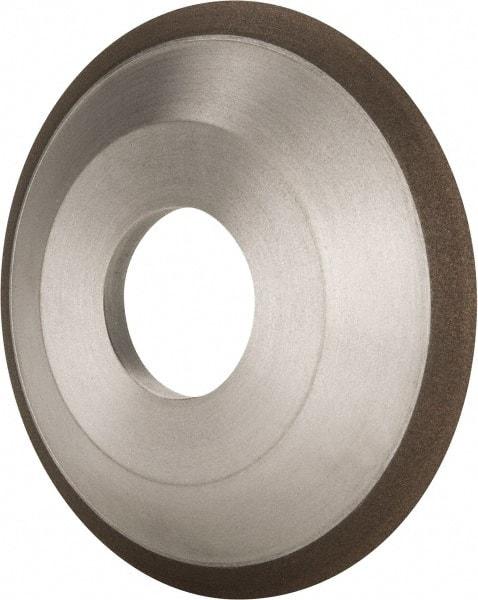 Made in USA - 4" Diam, 1-1/4" Hole Size, 1/2" Overall Thickness, 220 Grit, Type 12 Tool & Cutter Grinding Wheel - Very Fine Grade, Diamond - Benchmark Tooling