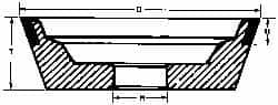Made in USA - 5" Diam, 1-1/4" Hole Size, 1-3/4" Overall Thickness, 150 Grit, Type 11 Tool & Cutter Grinding Wheel - Very Fine Grade, CBN - Benchmark Tooling