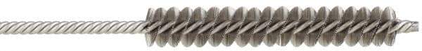 Made in USA - 1/4" Diam Helical Stainless Steel Tube Brush - Double Spiral, 0.005" Filament Diam, 1-1/2" Brush Length, 4" OAL, 0.091" Diam Stainless Steel Shank - Benchmark Tooling