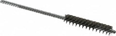 Made in USA - 5/16" Diam Helical Stainless Steel Tube Brush - Double Spiral, 0.005" Filament Diam, 1-1/2" Brush Length, 4" OAL, 1/8" Diam Galvanized Steel Shank - Benchmark Tooling