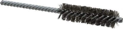 Made in USA - 3/4" Diam Helical Stainless Steel Tube Brush - Double Spiral, 0.006" Filament Diam, 2-1/2" Brush Length, 5-1/2" OAL, 0.237" Diam Galvanized Steel Shank - Benchmark Tooling