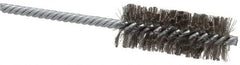 Made in USA - 1" Diam Helical Stainless Steel Tube Brush - Double Spiral, 0.006" Filament Diam, 2-1/2" Brush Length, 5-1/2" OAL, 0.237" Diam Galvanized Steel Shank - Benchmark Tooling