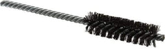 Made in USA - 5/8" Diam Helical Steel Tube Brush - Double Spiral, 0.005" Filament Diam, 2" Brush Length, 5" OAL, 0.208" Diam Galvanized Steel Shank - Benchmark Tooling