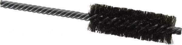 Made in USA - 7/8" Diam Helical Steel Tube Brush - Double Spiral, 0.006" Filament Diam, 2-1/2" Brush Length, 5-1/2" OAL, 0.237" Diam Galvanized Steel Shank - Benchmark Tooling