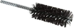 Made in USA - 1" Diam Helical Steel Tube Brush - Double Spiral, 0.006" Filament Diam, 2-1/2" Brush Length, 5-1/2" OAL, 0.237" Diam Galvanized Steel Shank - Benchmark Tooling