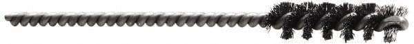 Made in USA - 1-1/2" Diam Helical Nylon Tube Brush - 0.022" Filament Diam, 1" Brush Length, 3-1/2" OAL, 1/4" Diam Stainless Steel Shank - Benchmark Tooling