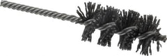 Made in USA - 1-1/4" Diam Helical Nylon Tube Brush - Single Spiral, 0.04" Filament Diam, 2-1/2" Brush Length, 5-1/2" OAL, 15/64" Diam Galvanized Steel Shank - Benchmark Tooling