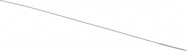 Made in USA - 0.032" Diam Helical Nylon Tube Brush - 0.008" Filament Diam, 1/2" Brush Length, 4" OAL, 0.026" Diam Stainless Steel Shank - Benchmark Tooling