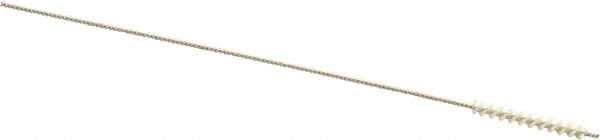 Made in USA - 2.5mm Diam Helical Nylon Tube Brush - 0.008" Filament Diam, 3/4" Brush Length, 4" OAL, 0.043" Diam Stainless Steel Shank - Benchmark Tooling