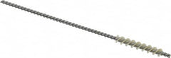 Made in USA - 4.5mm Diam Helical Nylon Tube Brush - 0.008" Filament Diam, 1" Brush Length, 4" OAL, 0.085" Diam Galvanized Steel Shank - Benchmark Tooling