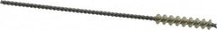 Made in USA - 5mm Diam Helical Nylon Tube Brush - 0.008" Filament Diam, 1" Brush Length, 4" OAL, 0.085" Diam Galvanized Steel Shank - Benchmark Tooling