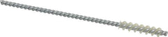 Made in USA - 7/32" Diam Helical Nylon Tube Brush - 0.008" Filament Diam, 1" Brush Length, 4" OAL, 0.11" Diam Galvanized Steel Shank - Benchmark Tooling