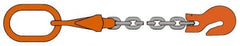 Pewag - 5' Long, 3,500 Lb Basket Capacity, 3,500 Lb Vertical Capacity, Alloy Steel Web Sling - SOG Chain Sling, 9/32" Diam Chain, Silver (Color), with Grab Hook, Master Link & Shortening Hook - Benchmark Tooling