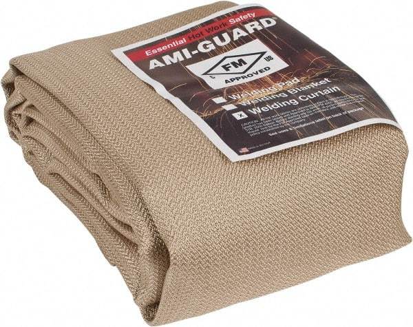 Auburn Mfr - 10' High x 6' Wide x 0.04" Thick Silica Welding Curtain - Tan, Grommet - Benchmark Tooling