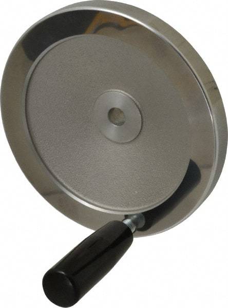 Value Collection - 6.3" Diam, Aluminum Handwheel with Handle - 1.42" Hub Diam - Benchmark Tooling