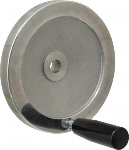 Value Collection - 6.3" Diam, Aluminum Handwheel with Handle - 1.42" Hub Diam - Benchmark Tooling