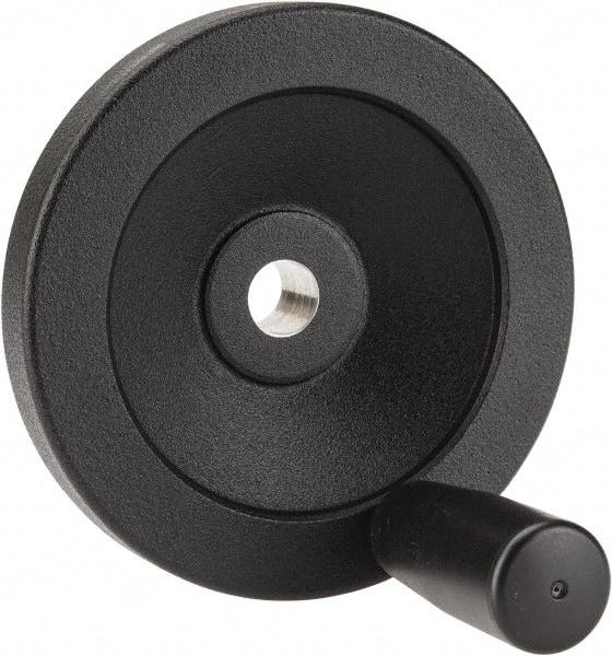 Value Collection - 3.94" Diam, Aluminum Handwheel with Handle - 1.1" Hub Diam - Benchmark Tooling
