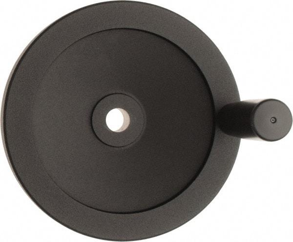 Value Collection - 6.3" Diam, Aluminum Handwheel with Handle - 1.42" Hub Diam - Benchmark Tooling
