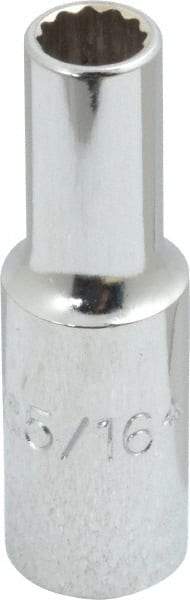 Proto - 5/16", 3/8" Drive, Deep Hand Socket - 12 Points, 2-1/8" OAL, Chrome Finish - Benchmark Tooling