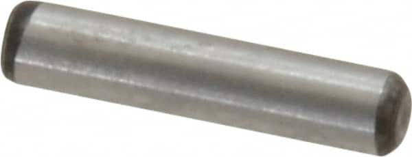 Value Collection - 3/32" Diam x 7/16" Pin Length Alloy Steel Standard Dowel Pin - C 50-58 Hardness, 1,800 Lb Breaking Strength, 1 Beveled & 1 Rounded End - Benchmark Tooling