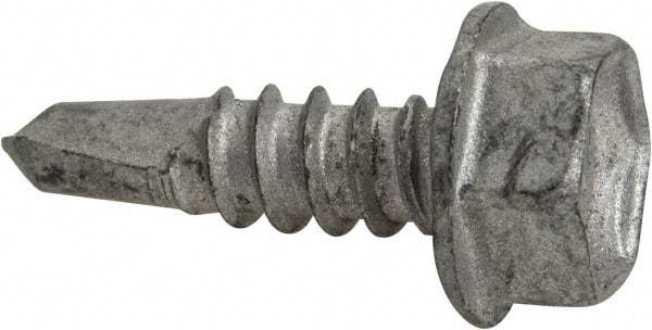 Buildex - #10, Hex Washer Head, Hex Drive, 5/8" Length Under Head, #3 Point, Self Drilling Screw - Steel - Benchmark Tooling