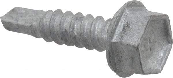 Buildex - #10, Hex Washer Head, Hex Drive, 3/4" Length Under Head, #3 Point, Self Drilling Screw - Steel - Benchmark Tooling